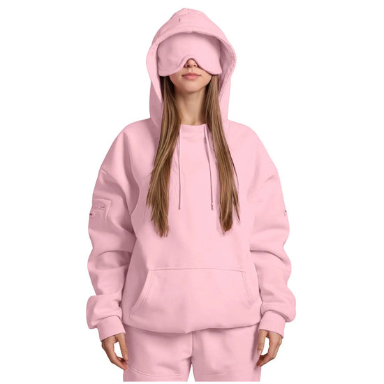 Travel hoodies for Women Fall Winter Casual oversize with pullover tops eyes mask Lightweight Drawstring Long Sleeve Sweatshirt hoodie
