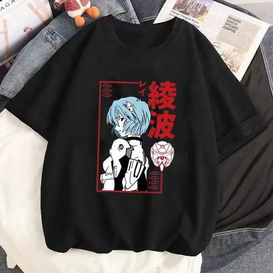 TShirt Men Mens Clothing T Shirt Homme Mens T Shirt  New in Top Ayanami-Rei Graphic Anime New Century-Evangelion Printed T Shirt