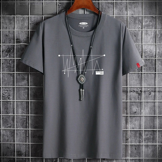 Manga Tshirt Tops Oversize Men Loose Tee 100% Cotton Fashion Goth Print Men&